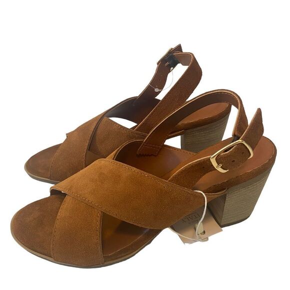 Mariella Rust Brown Suede Ankle Strap Sandals in Ladies Sz. 8M - Picture 1 of 6
